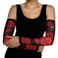 Personalized Monmouthshire Sir Fynwy Arm Sleeves Red Fleur-de-lis Celtic-inspired - Wonder Print Shop