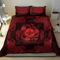 Personalized Monmouthshire Sir Fynwy Bedding Set Red Fleur-de-lis Celtic-inspired - Wonder Print Shop