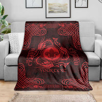 Personalized Monmouthshire Sir Fynwy Blanket Red Fleur-de-lis Celtic-inspired - Wonder Print Shop