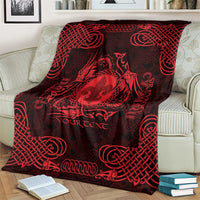 Personalized Monmouthshire Sir Fynwy Blanket Red Fleur-de-lis Celtic-inspired - Wonder Print Shop