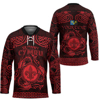 Personalized Monmouthshire Sir Fynwy Hockey Jersey Red Fleur-de-lis Celtic-inspired - Wonder Print Shop