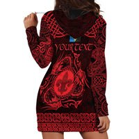 Personalized Monmouthshire Sir Fynwy Hoodie Dress Red Fleur-de-lis Celtic-inspired - Wonder Print Shop