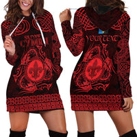 Personalized Monmouthshire Sir Fynwy Hoodie Dress Red Fleur-de-lis Celtic-inspired - Wonder Print Shop