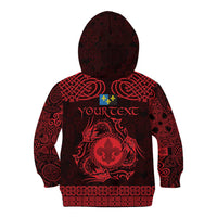 Personalized Monmouthshire Sir Fynwy Kid Hoodie Red Fleur-de-lis Celtic-inspired - Wonder Print Shop