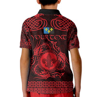 Personalized Monmouthshire Sir Fynwy Kid Polo Shirt Red Fleur-de-lis Celtic-inspired - Wonder Print Shop