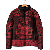 Personalized Monmouthshire Sir Fynwy Padded Jacket Red Fleur-de-lis Celtic-inspired - Wonder Print Shop