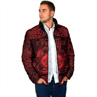 Personalized Monmouthshire Sir Fynwy Padded Jacket Red Fleur-de-lis Celtic-inspired - Wonder Print Shop