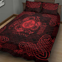 Personalized Monmouthshire Sir Fynwy Quilt Bed Set Red Fleur-de-lis Celtic-inspired - Wonder Print Shop
