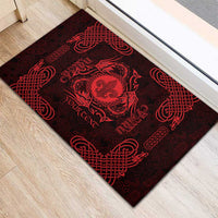 Personalized Monmouthshire Sir Fynwy Rubber Doormat Red Fleur-de-lis Celtic-inspired - Wonder Print Shop