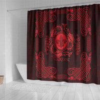 Personalized Monmouthshire Sir Fynwy Shower Curtain Red Fleur-de-lis Celtic-inspired - Wonder Print Shop