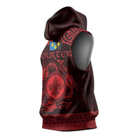 Personalized Monmouthshire Sir Fynwy Sleeveless Hoodie Red Fleur-de-lis Celtic-inspired - Wonder Print Shop