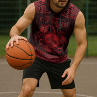 Personalized Monmouthshire Sir Fynwy Sleeveless Hoodie Red Fleur-de-lis Celtic-inspired - Wonder Print Shop