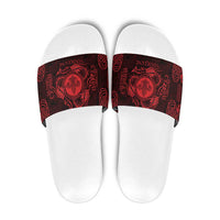 Personalized Monmouthshire Sir Fynwy Slide Sandals Red Fleur-de-lis Celtic-inspired - Wonder Print Shop