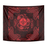 Personalized Monmouthshire Sir Fynwy Tapestry Red Fleur-de-lis Celtic-inspired - Wonder Print Shop