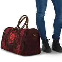 Personalized Monmouthshire Sir Fynwy Travel Bag Red Fleur-de-lis Celtic-inspired - Wonder Print Shop