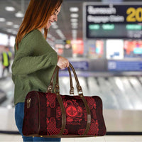 Personalized Monmouthshire Sir Fynwy Travel Bag Red Fleur-de-lis Celtic-inspired - Wonder Print Shop