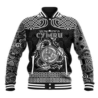 Personalized Montgomeryshire Sir Drefaldwyn Baseball Jacket Black Water Triskele Celtic-inspired - Wonder Print Shop