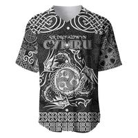 Personalized Montgomeryshire Sir Drefaldwyn Baseball Jersey Black Water Triskele Celtic-inspired - Wonder Print Shop