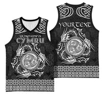 Personalized Montgomeryshire Sir Drefaldwyn Basketball Jersey Black Water Triskele Celtic-inspired - Wonder Print Shop