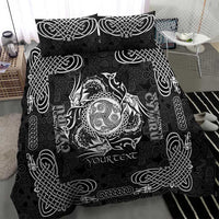 Personalized Montgomeryshire Sir Drefaldwyn Bedding Set Black Water Triskele Celtic-inspired - Wonder Print Shop