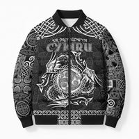 Personalized Montgomeryshire Sir Drefaldwyn Bomber Puffer Jacket Black Water Triskele Celtic-inspired - Wonder Print Shop