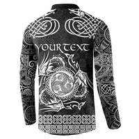 Personalized Montgomeryshire Sir Drefaldwyn Button Sweatshirt Black Water Triskele Celtic-inspired - Wonder Print Shop