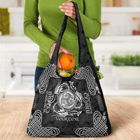 Personalized Montgomeryshire Sir Drefaldwyn Grocery Bag Black Water Triskele Celtic-inspired - Wonder Print Shop