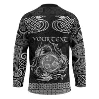 Personalized Montgomeryshire Sir Drefaldwyn Hockey Jersey Black Water Triskele Celtic-inspired - Wonder Print Shop