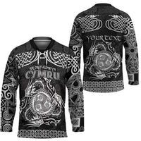 Personalized Montgomeryshire Sir Drefaldwyn Hockey Jersey Black Water Triskele Celtic-inspired - Wonder Print Shop