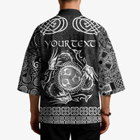 Personalized Montgomeryshire Sir Drefaldwyn Kimono Black Water Triskele Celtic-inspired - Wonder Print Shop