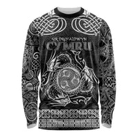 Personalized Montgomeryshire Sir Drefaldwyn Long Sleeve Shirt Black Water Triskele Celtic-inspired - Wonder Print Shop