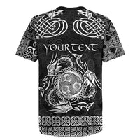 Personalized Montgomeryshire Sir Drefaldwyn Rugby Jersey Black Water Triskele Celtic-inspired - Wonder Print Shop