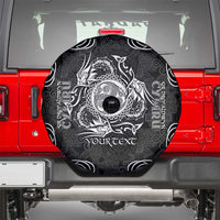 Personalized Montgomeryshire Sir Drefaldwyn Spare Tire Cover Black Water Triskele Celtic-inspired - Wonder Print Shop