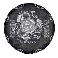Personalized Montgomeryshire Sir Drefaldwyn Spare Tire Cover Black Water Triskele Celtic-inspired - Wonder Print Shop