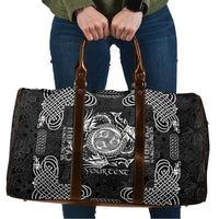 Personalized Montgomeryshire Sir Drefaldwyn Travel Bag Black Water Triskele Celtic-inspired - Wonder Print Shop