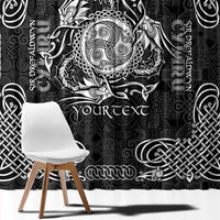 Personalized Montgomeryshire Sir Drefaldwyn Window Curtain Black Water Triskele Celtic-inspired - Wonder Print Shop