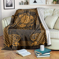 Personalized Montgomeryshire Sir Drefaldwyn Blanket Gold Water Triskele Celtic-inspired - Wonder Print Shop