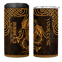 Personalized Montgomeryshire Sir Drefaldwyn 4 in 1 Can Cooler Tumbler Gold Water Triskele Celtic-inspired - Wonder Print Shop