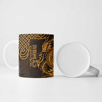 Personalized Montgomeryshire Sir Drefaldwyn Ceramic Mug Gold Water Triskele Celtic-inspired - Wonder Print Shop