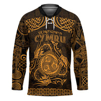 Personalized Montgomeryshire Sir Drefaldwyn Hockey Jersey Gold Water Triskele Celtic-inspired - Wonder Print Shop