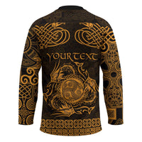 Personalized Montgomeryshire Sir Drefaldwyn Hockey Jersey Gold Water Triskele Celtic-inspired - Wonder Print Shop