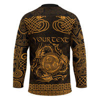 Personalized Montgomeryshire Sir Drefaldwyn Hockey Jersey Gold Water Triskele Celtic-inspired - Wonder Print Shop