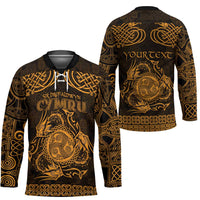 Personalized Montgomeryshire Sir Drefaldwyn Hockey Jersey Gold Water Triskele Celtic-inspired - Wonder Print Shop