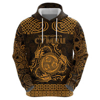 Personalized Montgomeryshire Sir Drefaldwyn Hoodie Gold Water Triskele Celtic-inspired - Wonder Print Shop