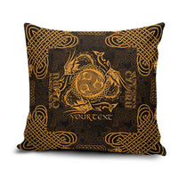 Personalized Montgomeryshire Sir Drefaldwyn Pillow Cover Gold Water Triskele Celtic-inspired - Wonder Print Shop