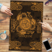 Personalized Montgomeryshire Sir Drefaldwyn Puzzle Gold Water Triskele Celtic-inspired - Wonder Print Shop
