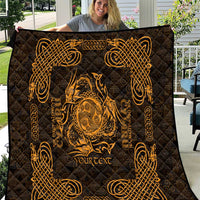 Personalized Montgomeryshire Sir Drefaldwyn Quilt Gold Water Triskele Celtic-inspired - Wonder Print Shop