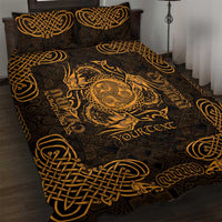 Personalized Montgomeryshire Sir Drefaldwyn Quilt Bed Set Gold Water Triskele Celtic-inspired - Wonder Print Shop