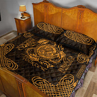 Personalized Montgomeryshire Sir Drefaldwyn Quilt Bed Set Gold Water Triskele Celtic-inspired - Wonder Print Shop