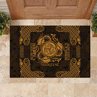 Personalized Montgomeryshire Sir Drefaldwyn Rubber Doormat Gold Water Triskele Celtic-inspired - Wonder Print Shop